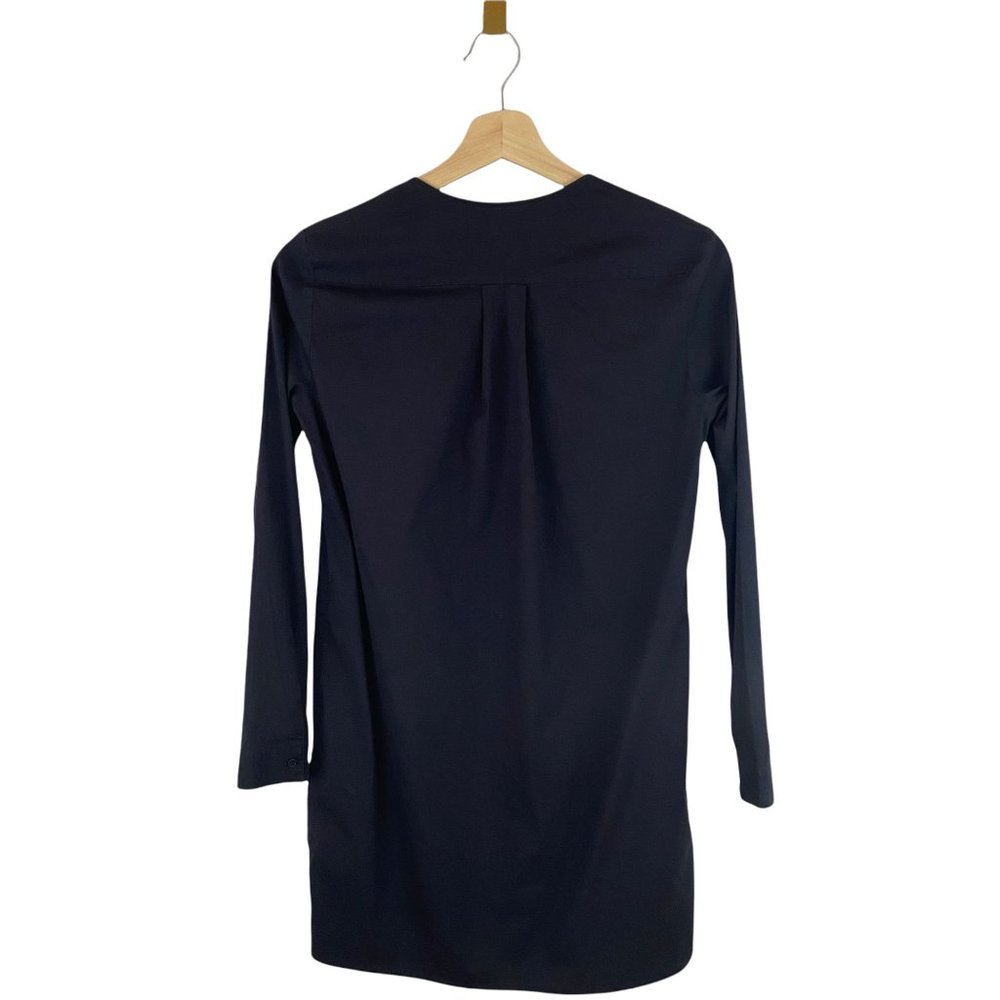 Cos Size Xs Black Tunic Collarless Button Front T… - image 2